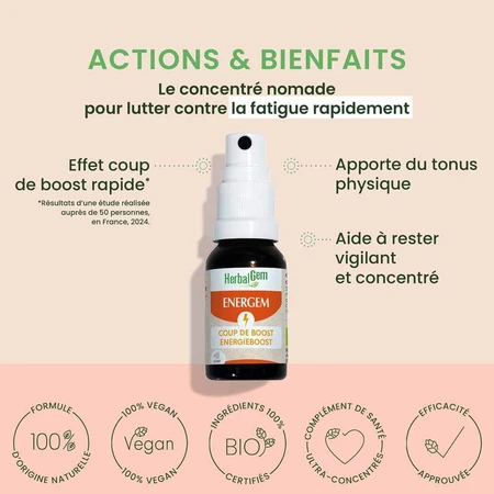 Herbalgem Gem Therapy Complexes Energem Coup De Boost Spray Bio 15ml