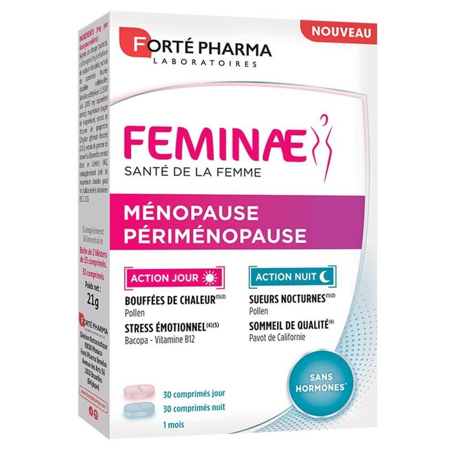 Acquista Forté Pharma Féminae Ménopause Périménopause Senza ormoni 60 compresse Forté Pharma Féminae Ménopause Périménopause Senza ormoni 60 compresse