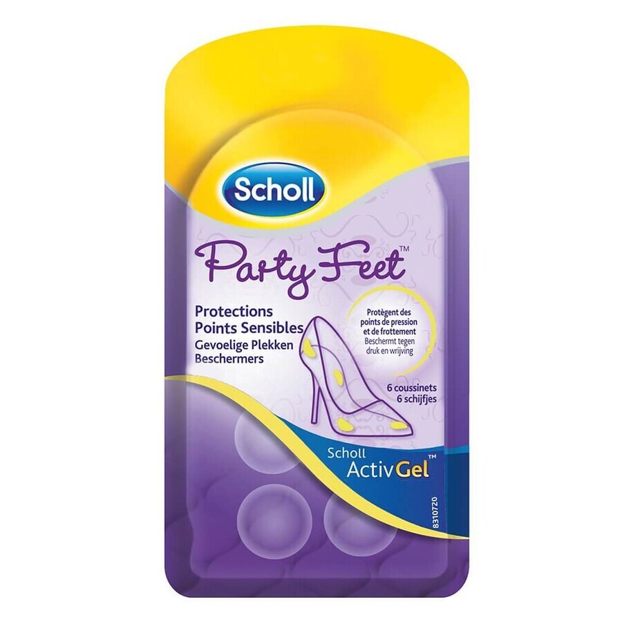 Scholl Party Feet Activgel Protections Points sensibles 6 coussinets