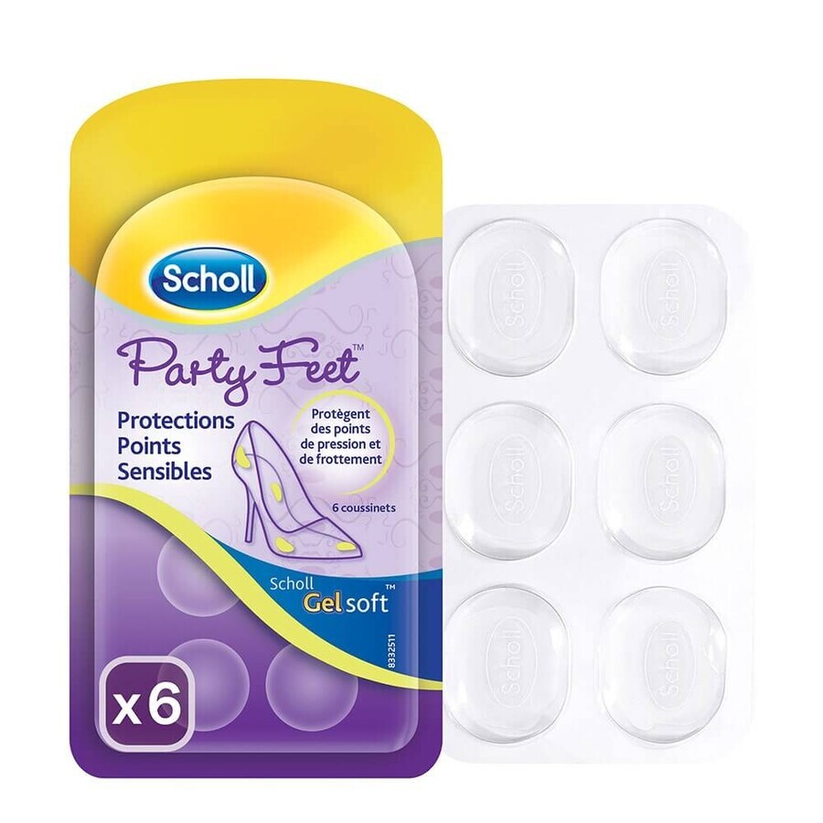 Scholl Party Feet Activgel Protections Points sensibles 6 coussinets