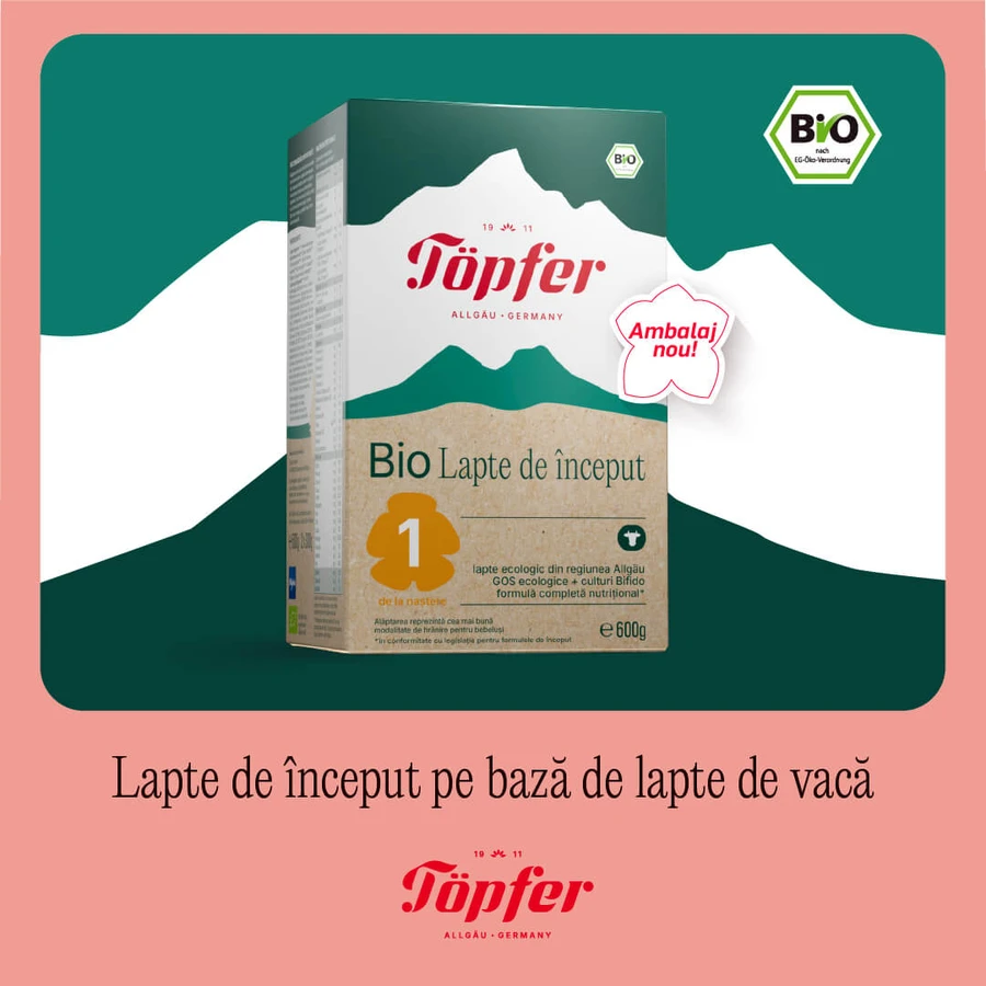 Leche en polvo Bio 1, +0 meses, 600 gr, Topfer