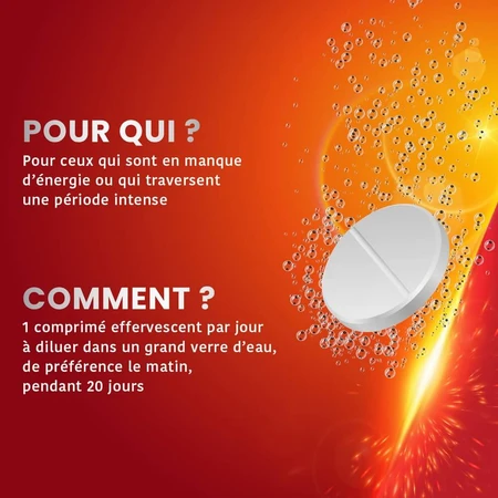 Santarome Vita'max Booster Effervescent Anti fatigue Goût Orange 20 comprimés