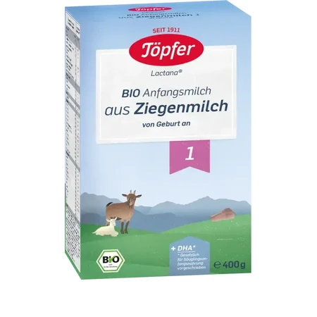Geitenmelkpoeder formule 1 Bio Lactana, 400 g, Topfer