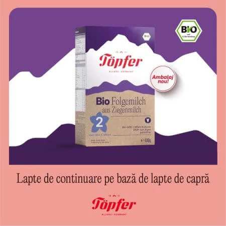 Biologische geitenmelkpoeder formule 2, 400 gr, Topfer