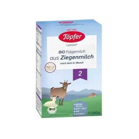 Biologische geitenmelkpoeder formule 2, 400 gr, Topfer