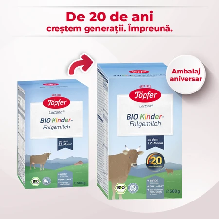 Bio Kinder melkpoeder, +12 maanden, 500 gr, Topfer