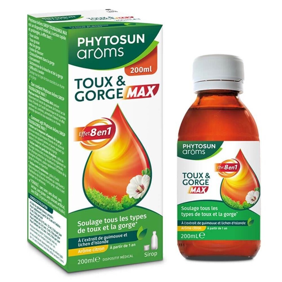 Comprar Phytosun Aroms Sirop Toux & Gorge Max Effet 8 en 1 200ml Phytosun Aroms Sirop Toux & Gorge Max Effet 8 en 1 200ml