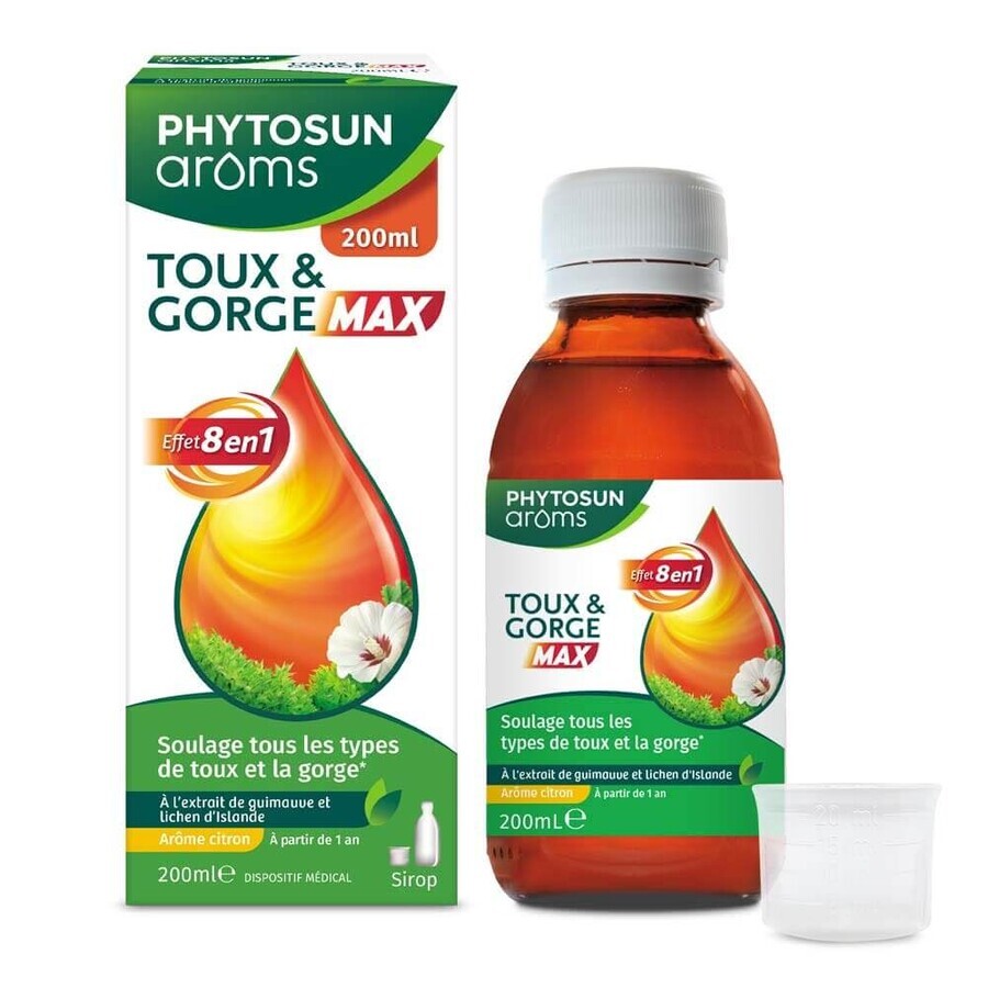 Phytosun Aroms Sirop Toux & Gorge Max Effet 8 en 1 200ml Phytosun Aroms Sirop Toux & Gorge Max Effet 8 en 1 200ml