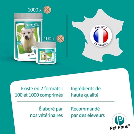 Ceva Pet Phos Croissance CA/P=1,3 Chiot 100 comprimés