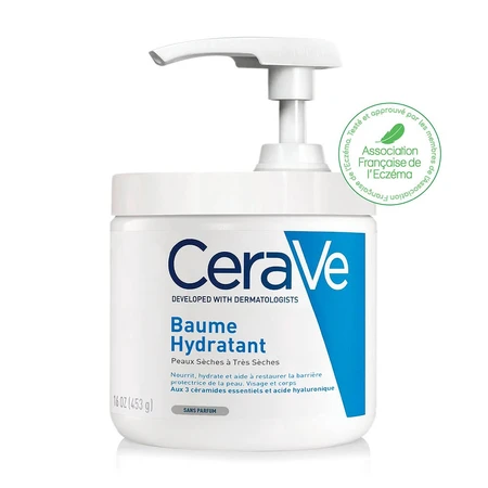 Cerave Body Feuchtigkeitscreme für Gesicht und Körper mit Spender für trockene und sehr trockene Haut 454g