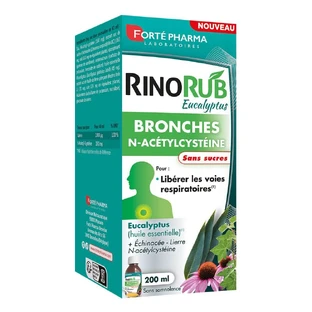 Forté Pharma RinoRub Bronchiale Drinkoplossing Eucalyptus N-Acetyl-cytseine 200 ml