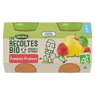 Blédina Organic fruit preserves Les Recoltes Bio From 6 months 2x130g