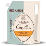 Cavaillès Refill Bad & Duschgel Milch & Honig Empfindliche Haut 1L