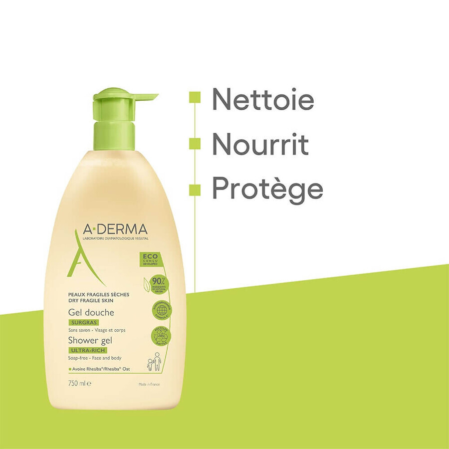 A-Derma Oat Rhealba Shower Gel Overfat 750ml A-Derma Oat Rhealba Shower Gel Overfat 750ml