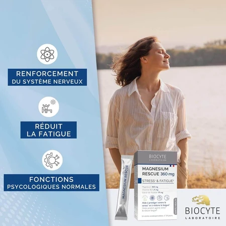 Biocyte Magnesium Rescue 360mg Stress Et Müdigkeit 14 Sticks
