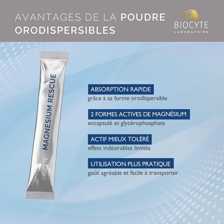Biocyte Magnesium Rescue 360mg Stress Et Fatigue 14 Sticks