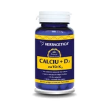 Calcium + D3 + Vitamine K2, 120 capsules, Herbagetica