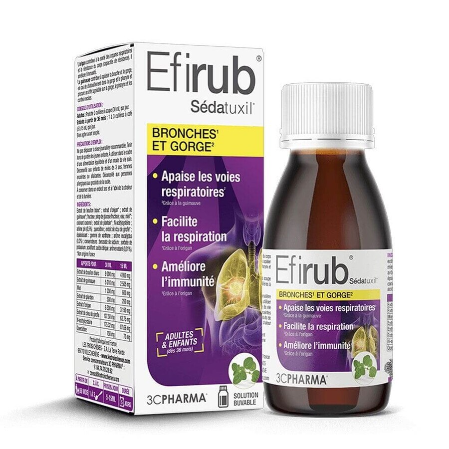 3C Pharma Efirub Sedatuxil Bronchi and Throat 125 ml