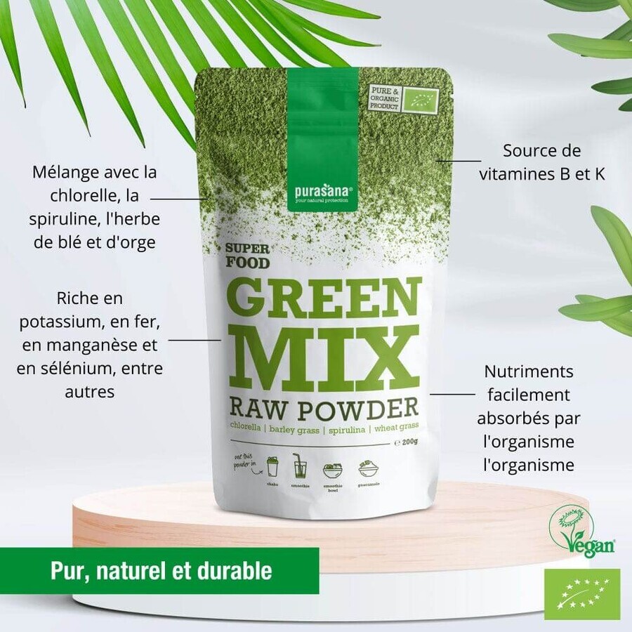 Purasana Bio Grünes Mixa-Pulver 200g