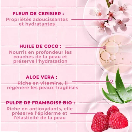 Energie Fruit Bio-Sorbetmilch mit Himbeerfruchtfleisch und Kirschblüte für trockene Haut 200 ml