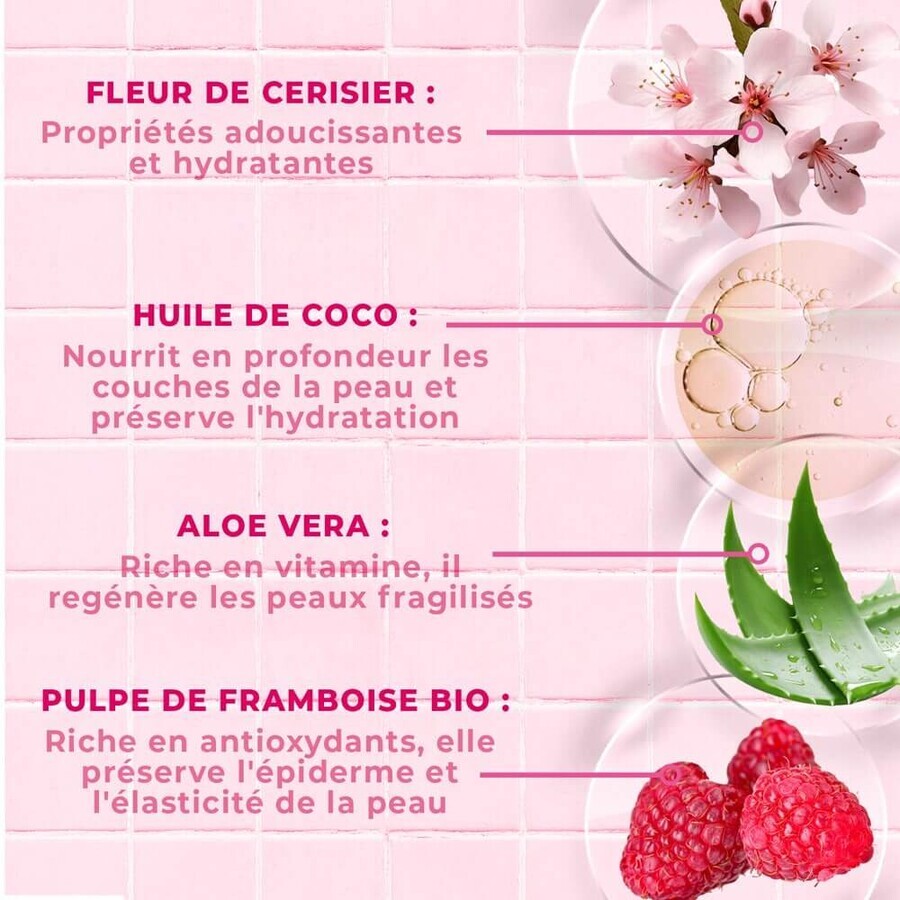 Energie Fruit Organic sorbet milk with raspberry pulp and cherry blossom for dry skin 200 ml