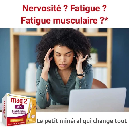 Mag 2 Nerviosismo, Cansancio, Fatiga muscular 30 Barritas bucodispersables
