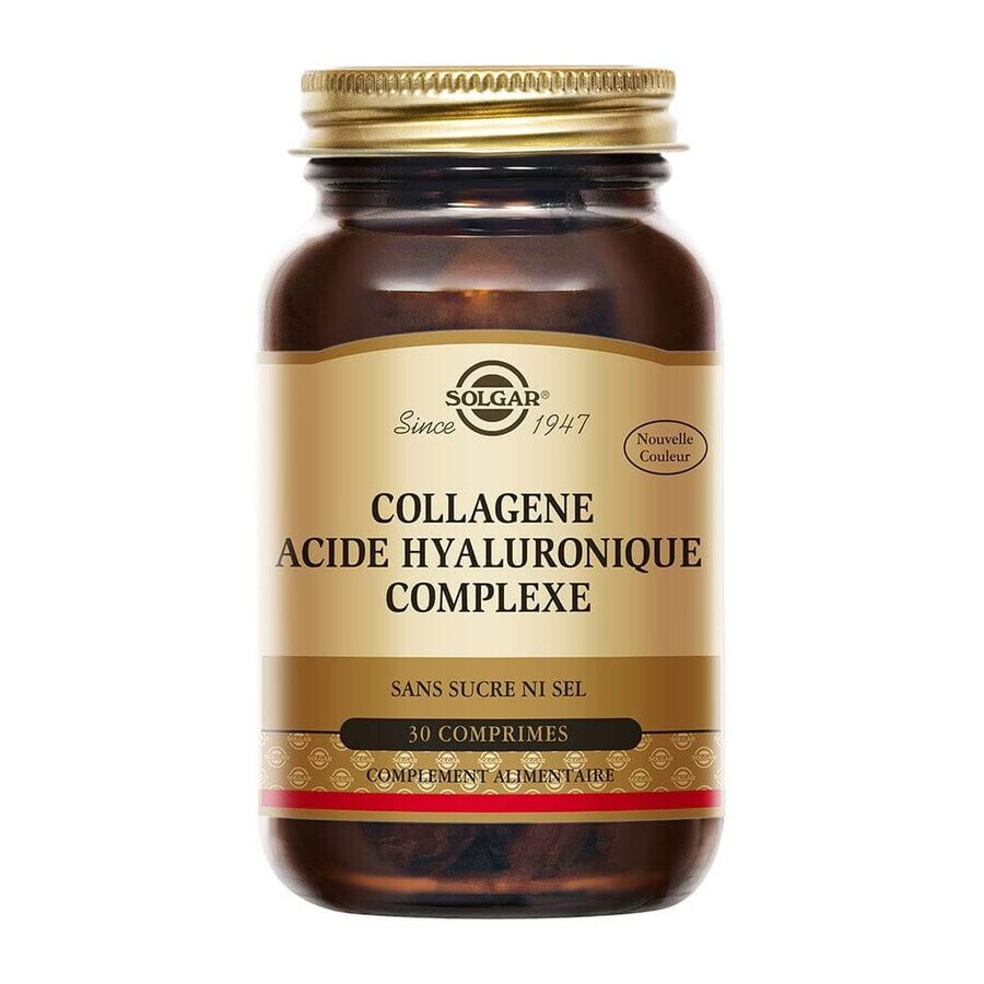 Solgar Collagen Acide Hyaluronique Complexe Beauté Peau 30 Comprimés