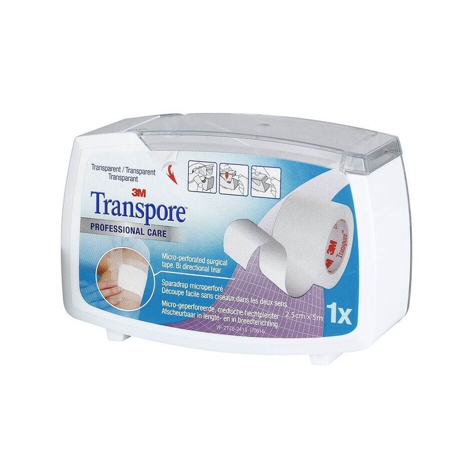 3M Transpore Microperforaties Transparant krijt Gemakkelijk te snijden 2,5cmx5m