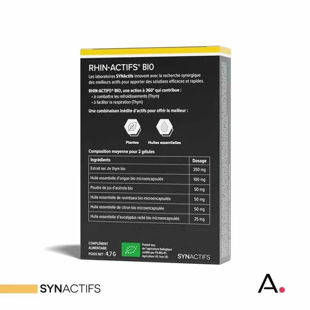 Aragan Synactifs RhinActifs Bio Respiratoire 10 capsules