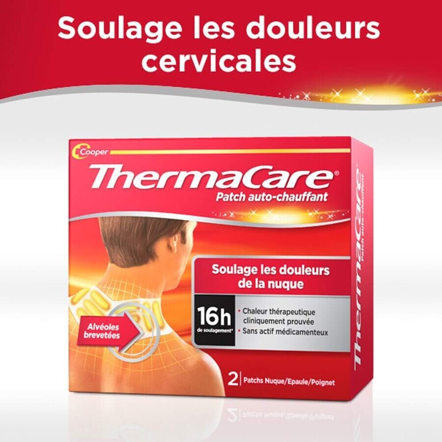 Esparadrapo autocalentable Thermacare para cuello, hombros y muñecas x2