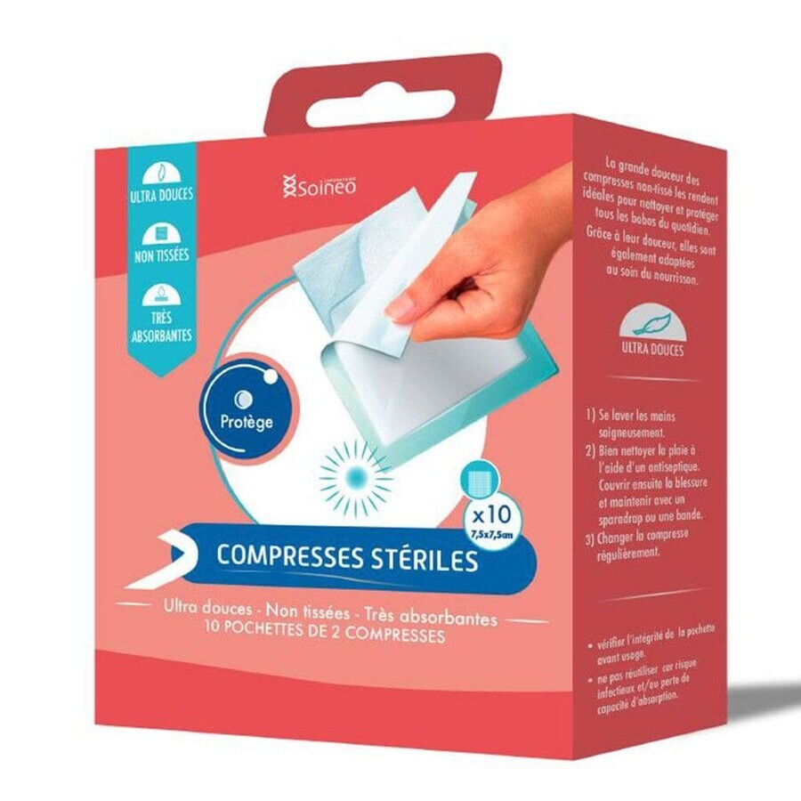 Soineo Sterile nonwoven tablets 7.5x7.5 cm x10