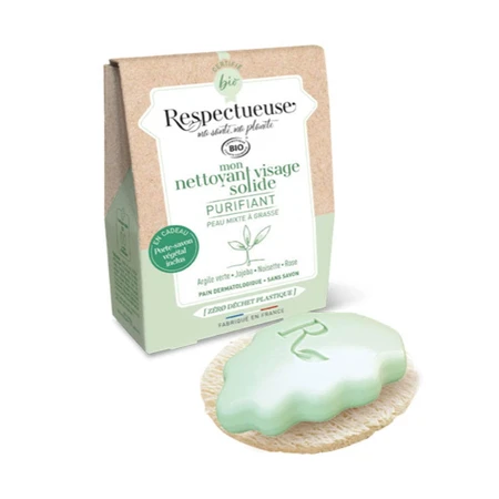 Respectueuse My Bio Purifying Solid Facial Cleanser + Free Vegetable Soap 35g