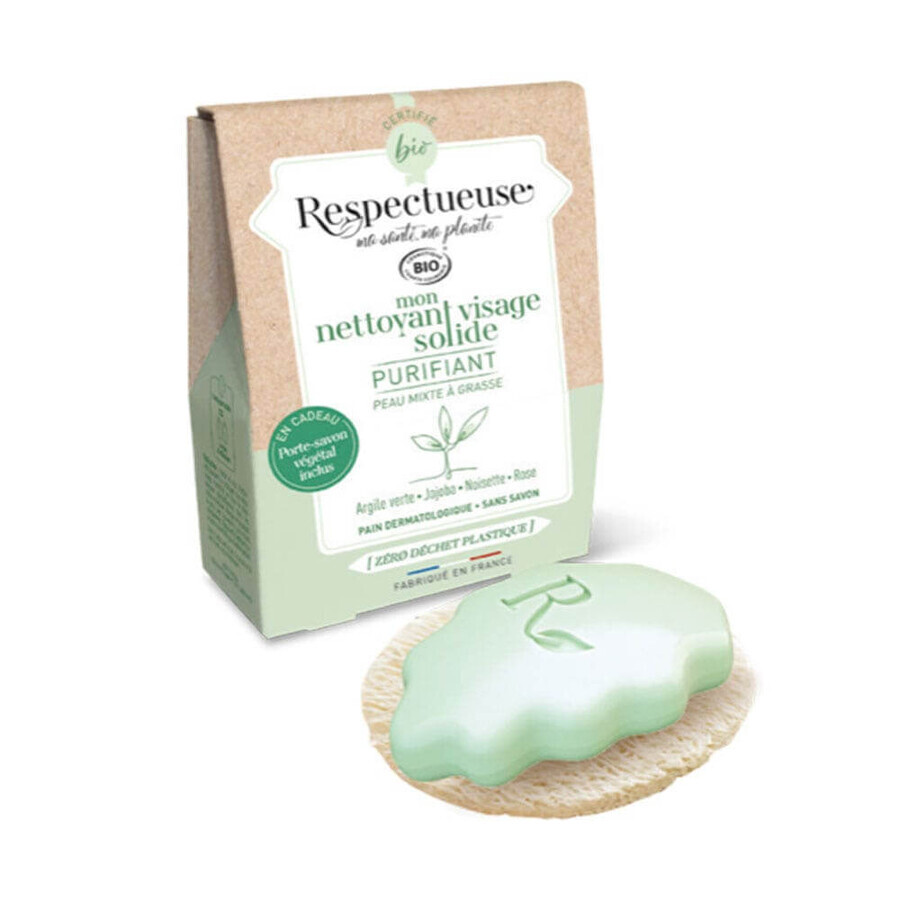 Respectueuse My Bio Purifying Solid Facial Cleanser + Complimentary Herbal Soap 35g