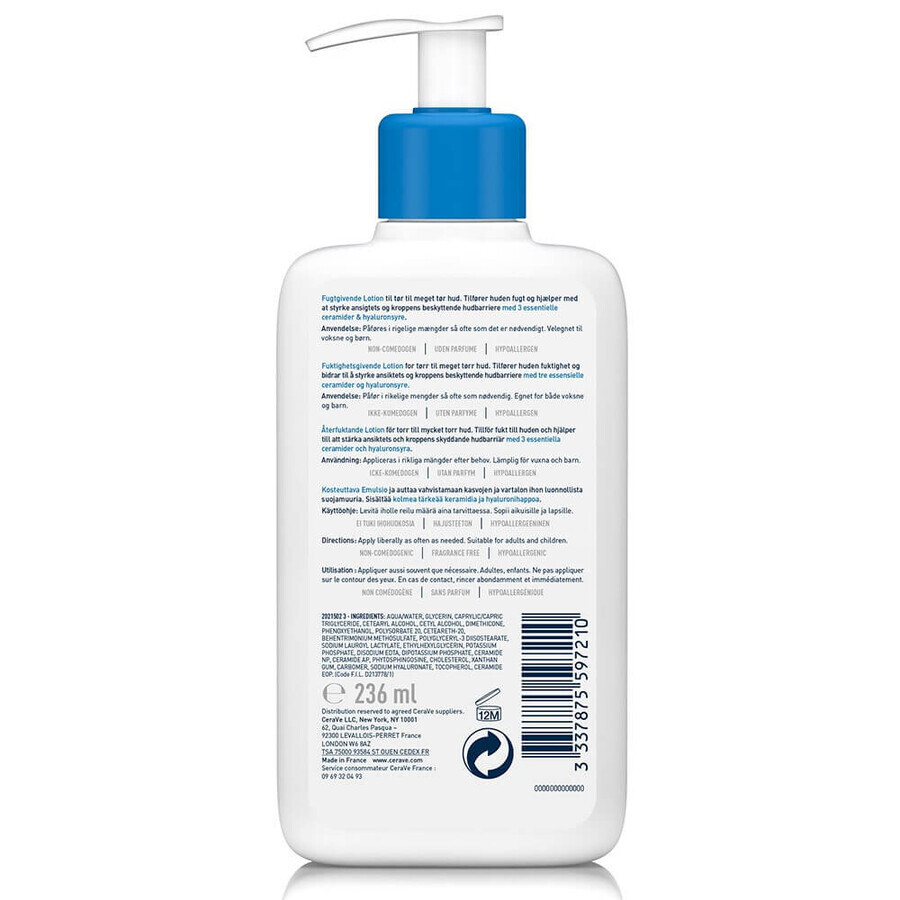 Cerave Body Latte idratante viso e corpo per pelli secche e molto secche 236ml