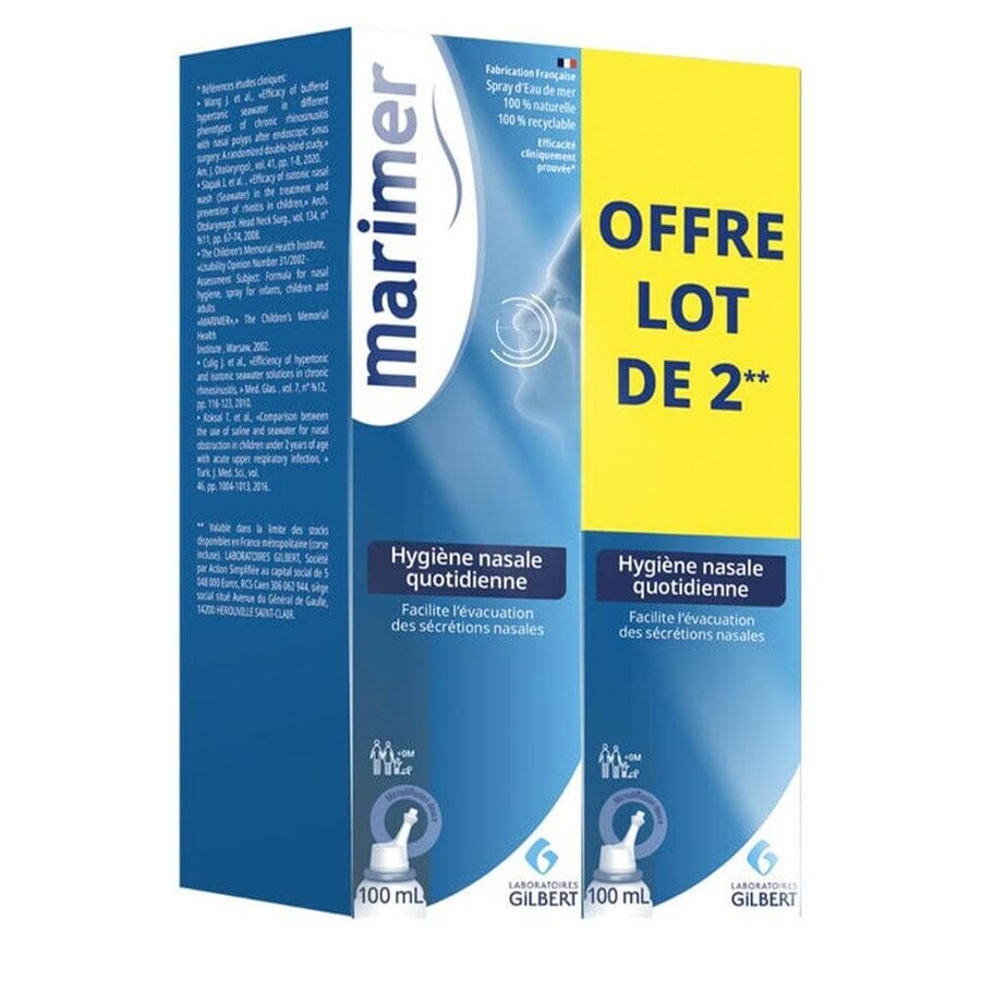 Marimer Nasal Spray Daily Nasal Hygiene Dry and congested nose 2x100ml