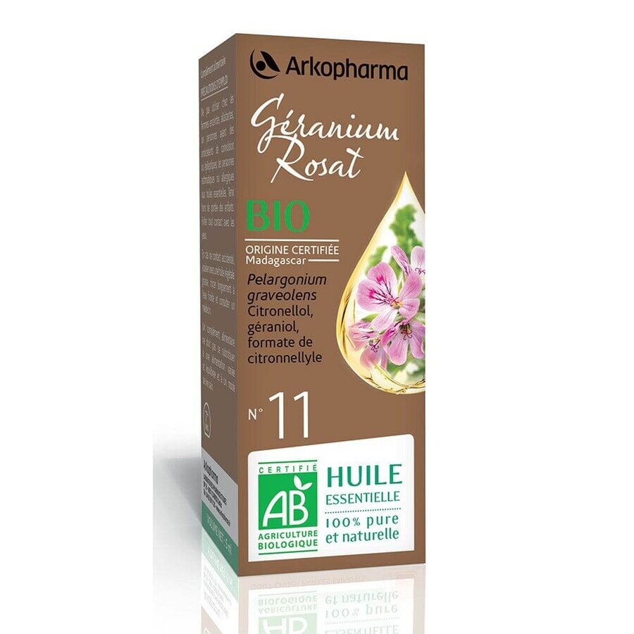 Cumpără Arkopharma Arkoessentiel Ulei esențial N°11 Trandafir Geranium Bio (pelargonium Graveolens) 5ml Arkopharma Arkoessentiel Ulei esențial N°11 Trandafir Geranium Bio (pelargonium Graveolens) 5ml