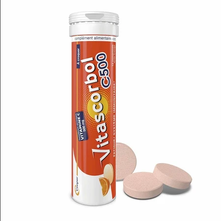 Vitascorbol Vitaminas C 500mg Sabor Naranja 24 comprimidos masticables