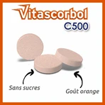 Vitascorbol Vitaminas C 500mg Sabor Naranja 24 comprimidos masticables