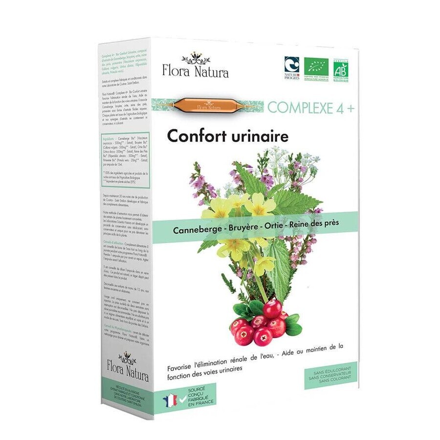 Buy Flora Natura Confort urinaire Bio Complexe 4+ 20 ampoules Flora Natura Confort urinaire Bio Complexe 4+ 20 ampoules