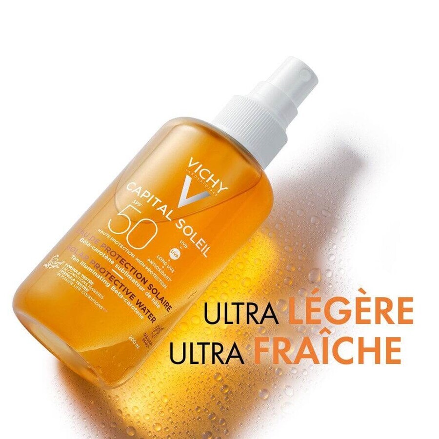 Vichy Capital Soleil Protective Sun Water SPF 50 Bronzare intensă 200ml
