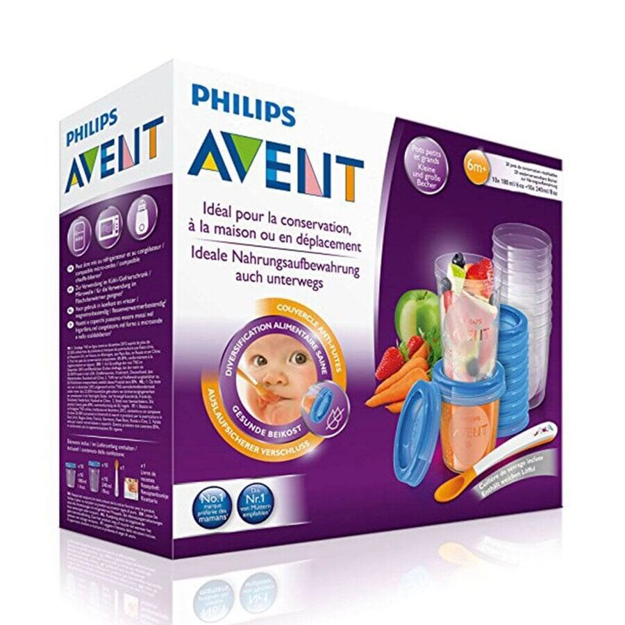 Avent Accesorios Tarritos de destete + cuchara 6 meses o más