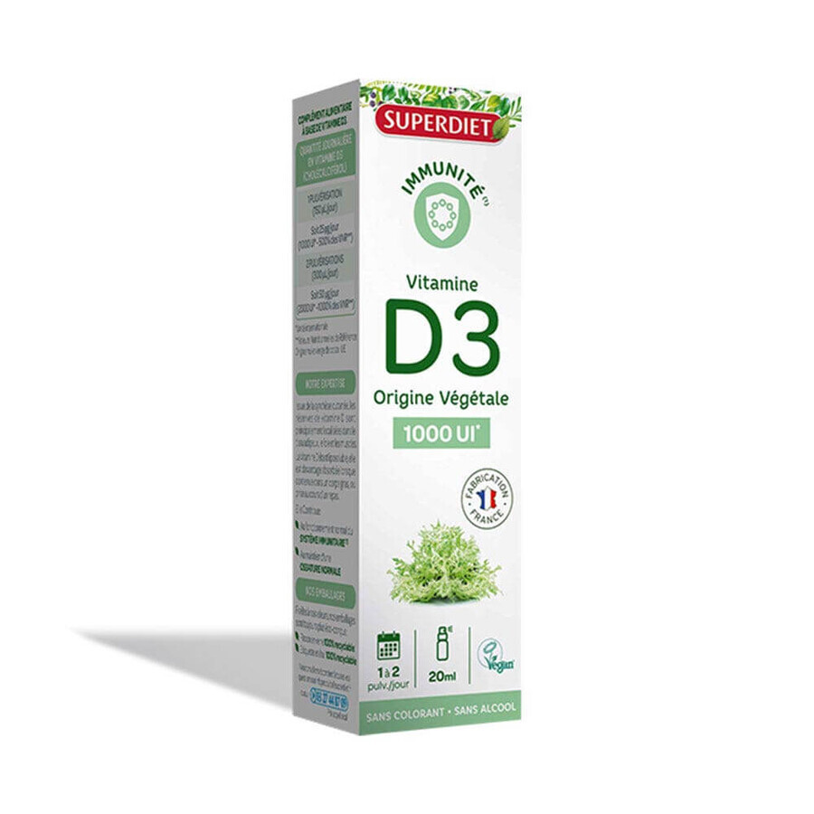 Superdiet Vitamins D3 Spray Plant Origin 20ml