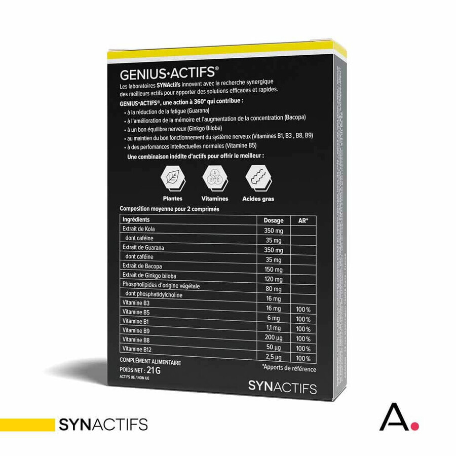 Aragan Synactifs GeniusActifs Geheugen en Concentratie 30 Tabletten