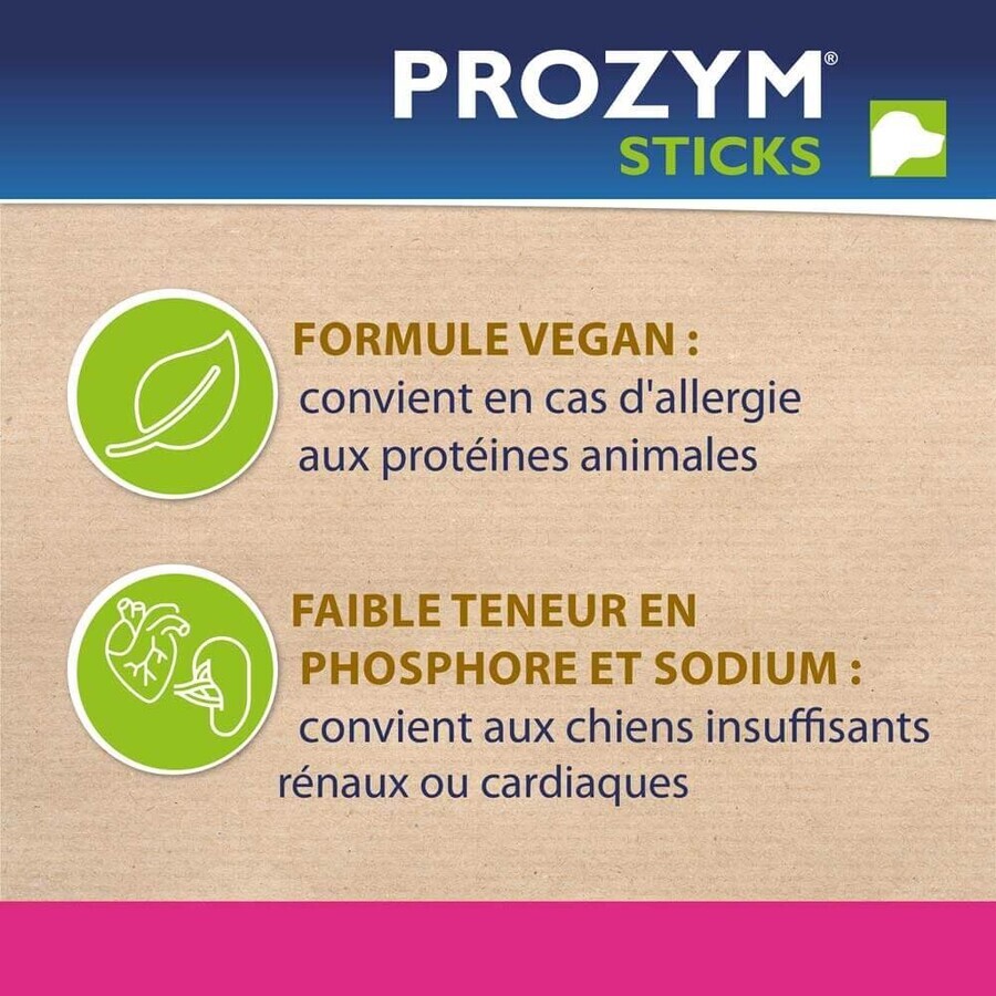 Ceva Prozym Sticks à mâcher RF2 pour l'hygiène bucco-dentaire Sticks pour animaux de 0 à 25kg x12 Ceva Prozym Sticks à mâcher RF2 pour l'hygiène bucco-dentaire Sticks pour animaux de 0 à 25kg x12