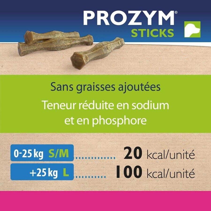 Ceva Prozym Sticks à mâcher RF2 pour l'hygiène bucco-dentaire Sticks pour animaux de 0 à 25kg x12 Ceva Prozym Sticks à mâcher RF2 pour l'hygiène bucco-dentaire Sticks pour animaux de 0 à 25kg x12