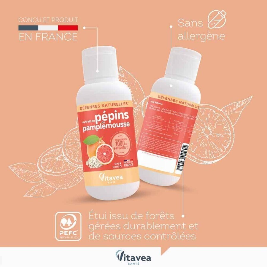 Vitavea Santé Grapefruit Seed Extract Natural Defenses 50ml
