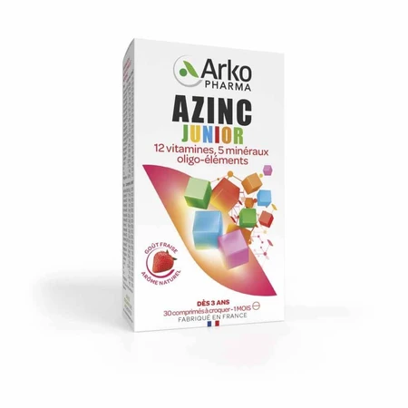 Arkopharma Azinc Vitamine C, E, Zink Junior Erdbeere 30 Kautabletten