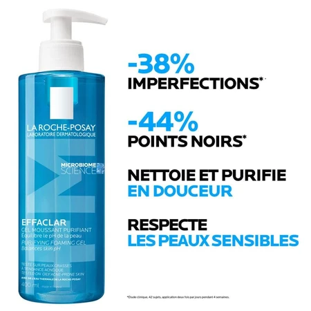 La Roche-Posay Effaclar Schuimende Reinigingsgel Gezicht Vette acnehuid 2x400ml