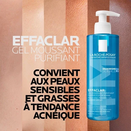 La Roche-Posay Effaclar Schuimende Reinigingsgel Gezicht Vette acnehuid 2x400ml