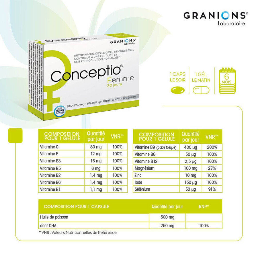 Granions Woman 30 Kapseln + 30 Gelees Empfängnis